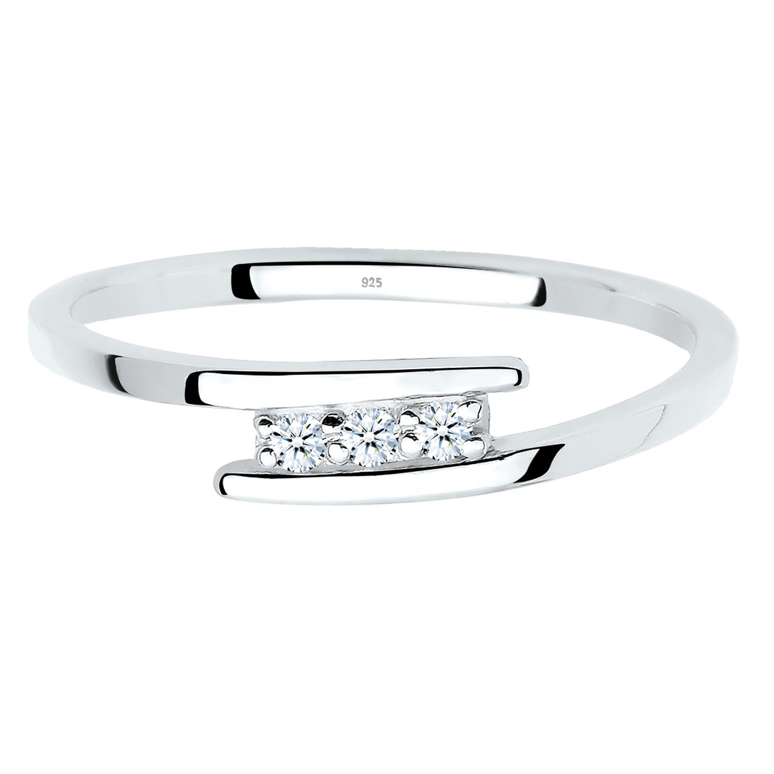 Weiß - Elli DIAMONDS | Verlobungsring | Diamant ( Weiß, 0,045 ct ) | 925er Sterling Silber