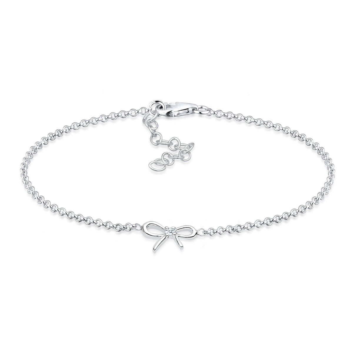 Silber - Elli DIAMONDS | Armband Schleife | Diamant ( Weiß, 0,015 ct ) | 925er Sterling Silber