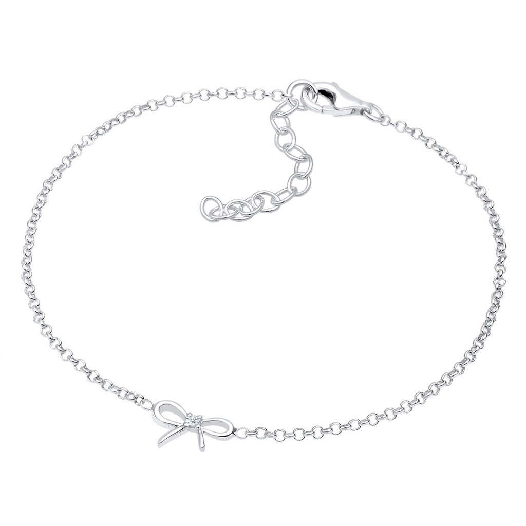 Silber - Elli DIAMONDS | Armband Schleife | Diamant ( Weiß, 0,015 ct ) | 925er Sterling Silber