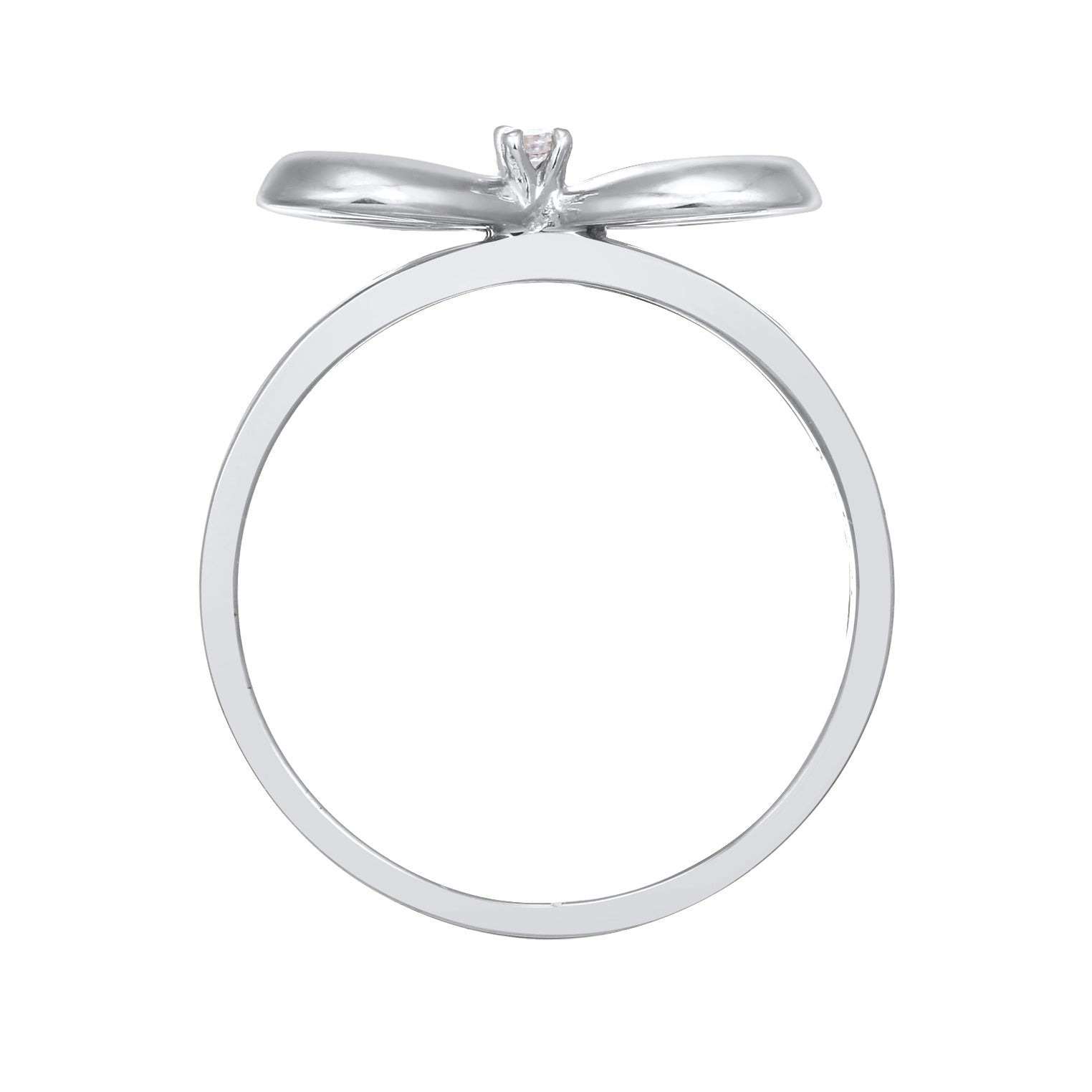 Weiß - Elli DIAMONDS | Verlobungsring Schleife | Diamant ( Weiß, 0,015 ct ) | 925er Sterling Silber