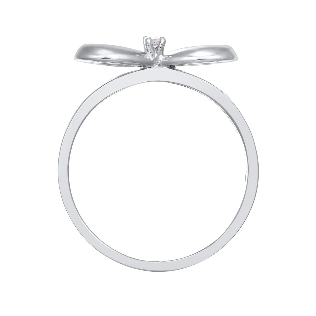 Weiß - Elli DIAMONDS | Verlobungsring Schleife | Diamant ( Weiß, 0,015 ct ) | 925er Sterling Silber