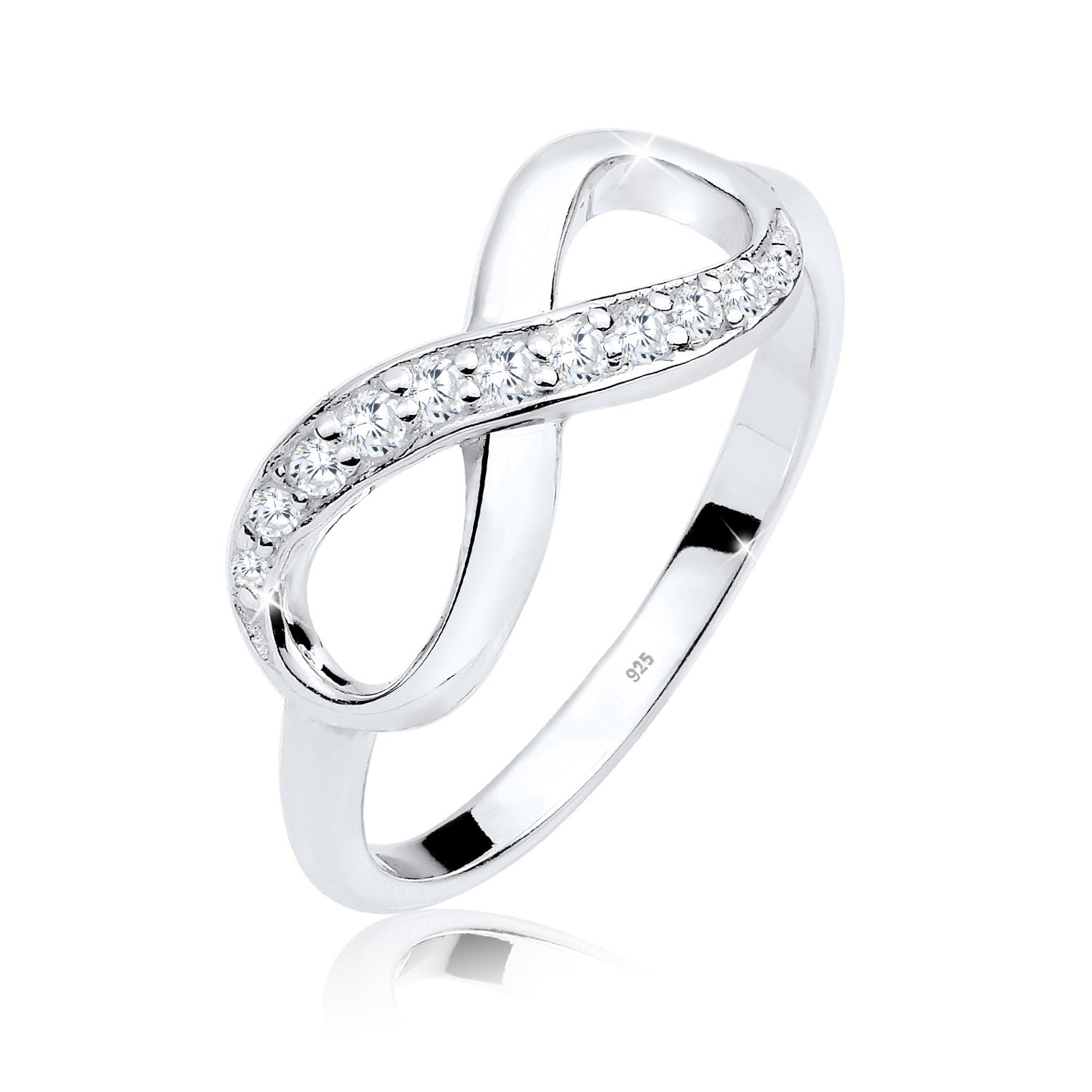 Weiß - Elli | Ring Infinity | Zirkonia ( Weiß ) | 925er Sterling Silber