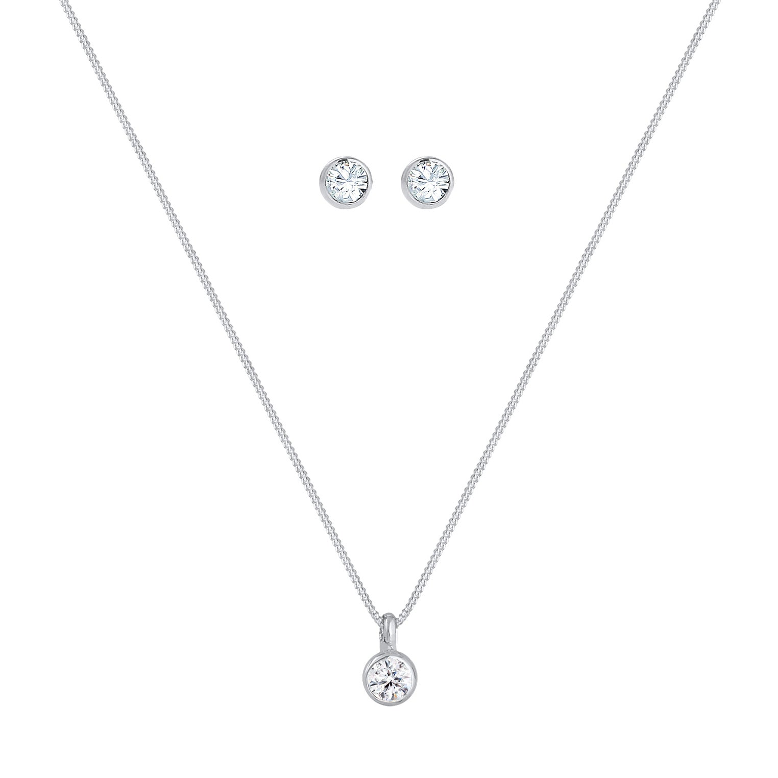 Weiß - Elli | Halskette | Kristall ( Weiß ) | 925er Sterling Silber