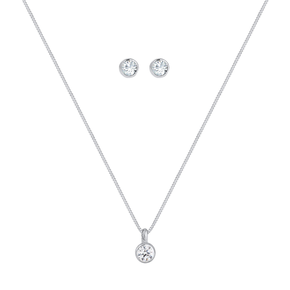 Weiß - Elli | Halskette | Mit Kristallen von Swarovski® (Weiß) | 925er Sterling Silber