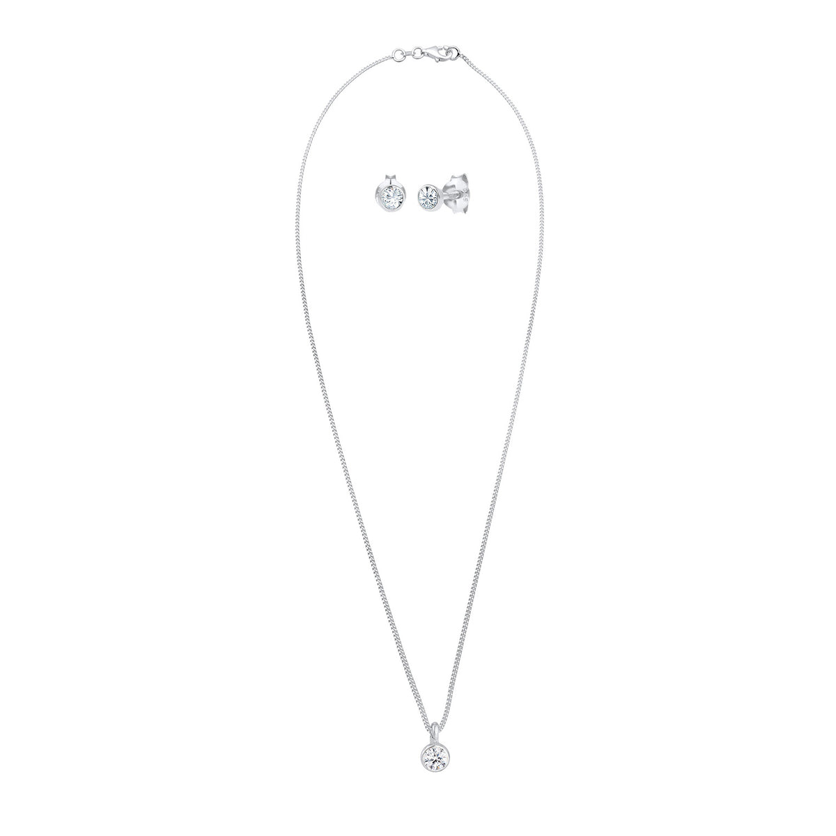 Weiß - Elli | Halskette | Mit Kristallen von Swarovski® (Weiß) | 925er Sterling Silber