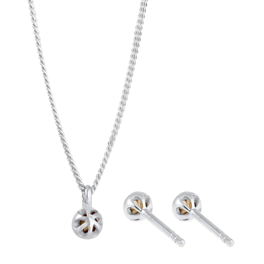 Weiß - Elli | Halskette | Mit Kristallen von Swarovski® (Weiß) | 925er Sterling Silber