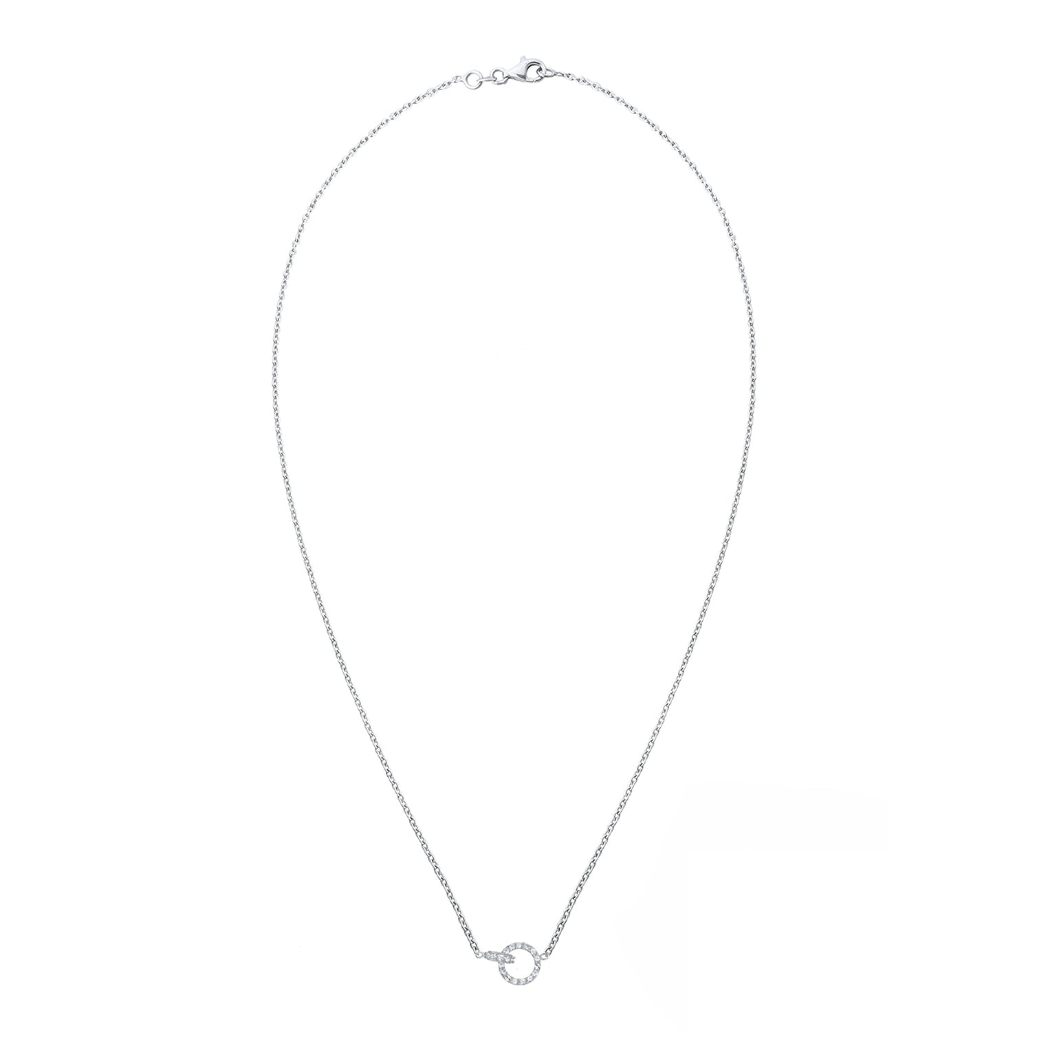 Silber - Elli | Halskette Kreise | Mit Kristallen von Swarovski® (Weiß) | 925er Sterling Silber