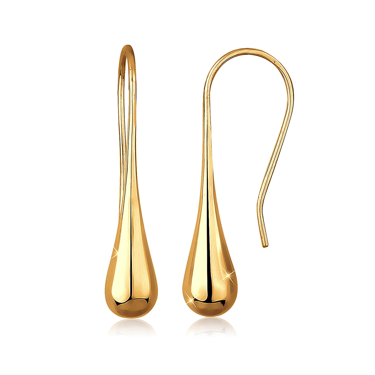 Gold - Elli | Ohrhänger Tropfen | 925 Sterling Silber vergoldet
