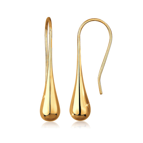 Gold - Elli | Ohrhänger Tropfen | 925 Sterling Silber vergoldet
