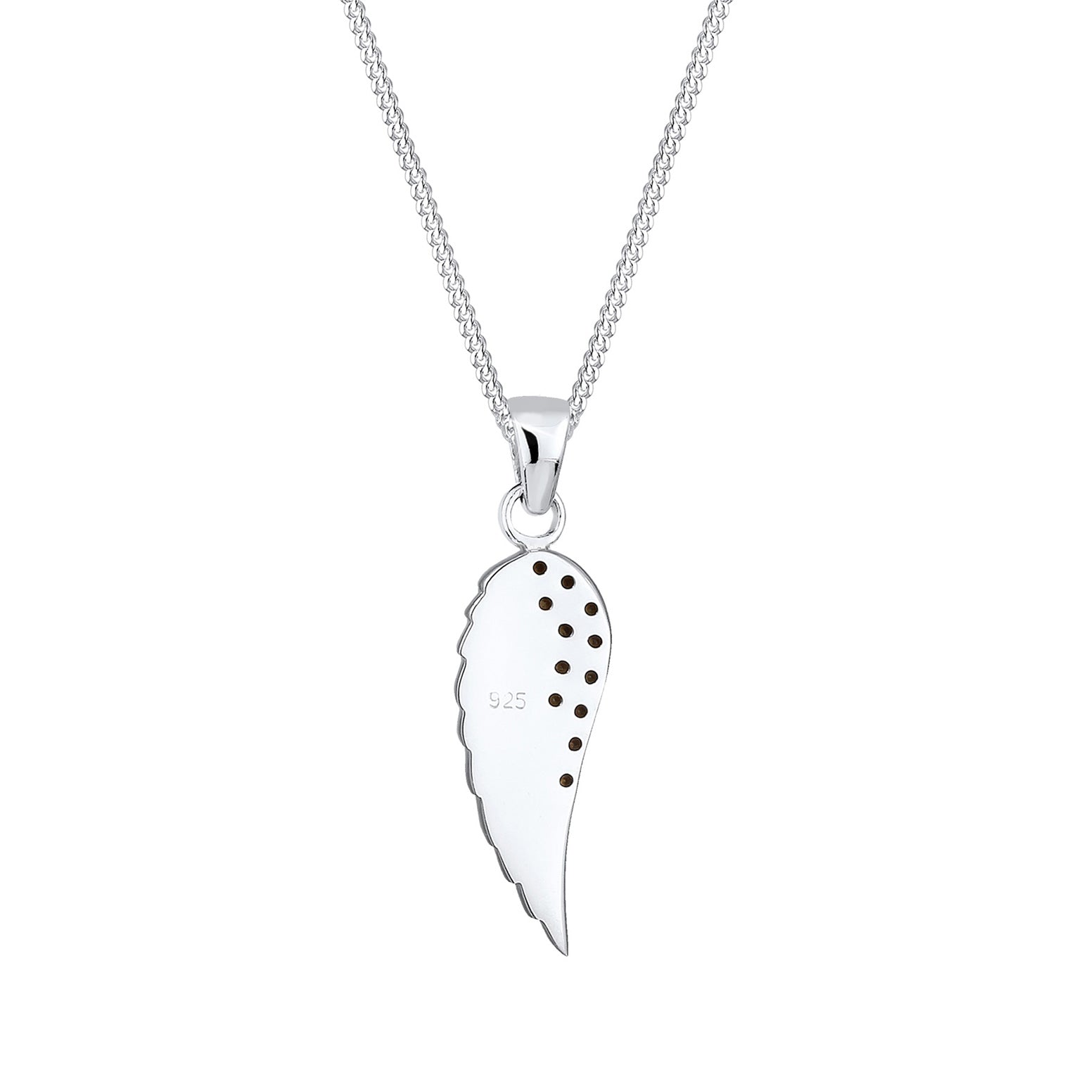 Silber - Elli | Halskette Flügel | Kristall ( Weiß ) | 925er Sterling Silber