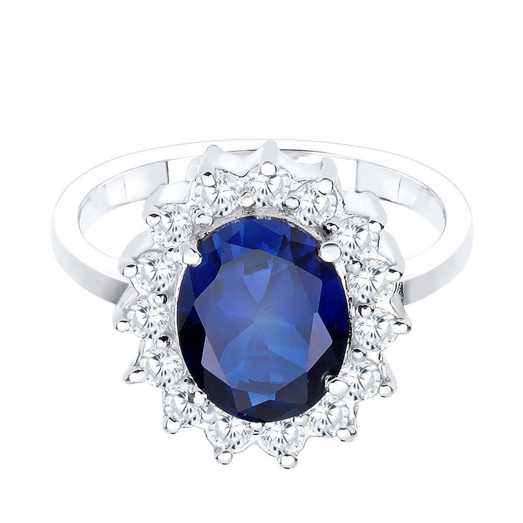Blau - Elli | Ring | Saphir ( Blau ) | 925er Sterling Silber
