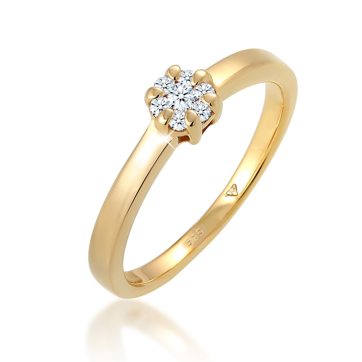 Gold - Elli DIAMONDS | Solitär-Ring | Diamant ( Weiß, 0,12 ct ) | 585 Gelbgold