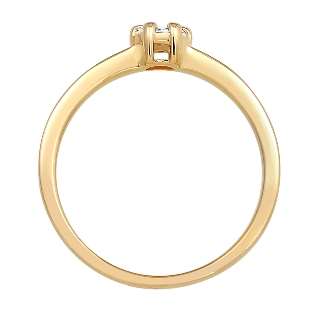 Gold - Elli DIAMONDS | Solitär-Ring | Diamant ( Weiß, 0,12 ct ) | 585 Gelbgold