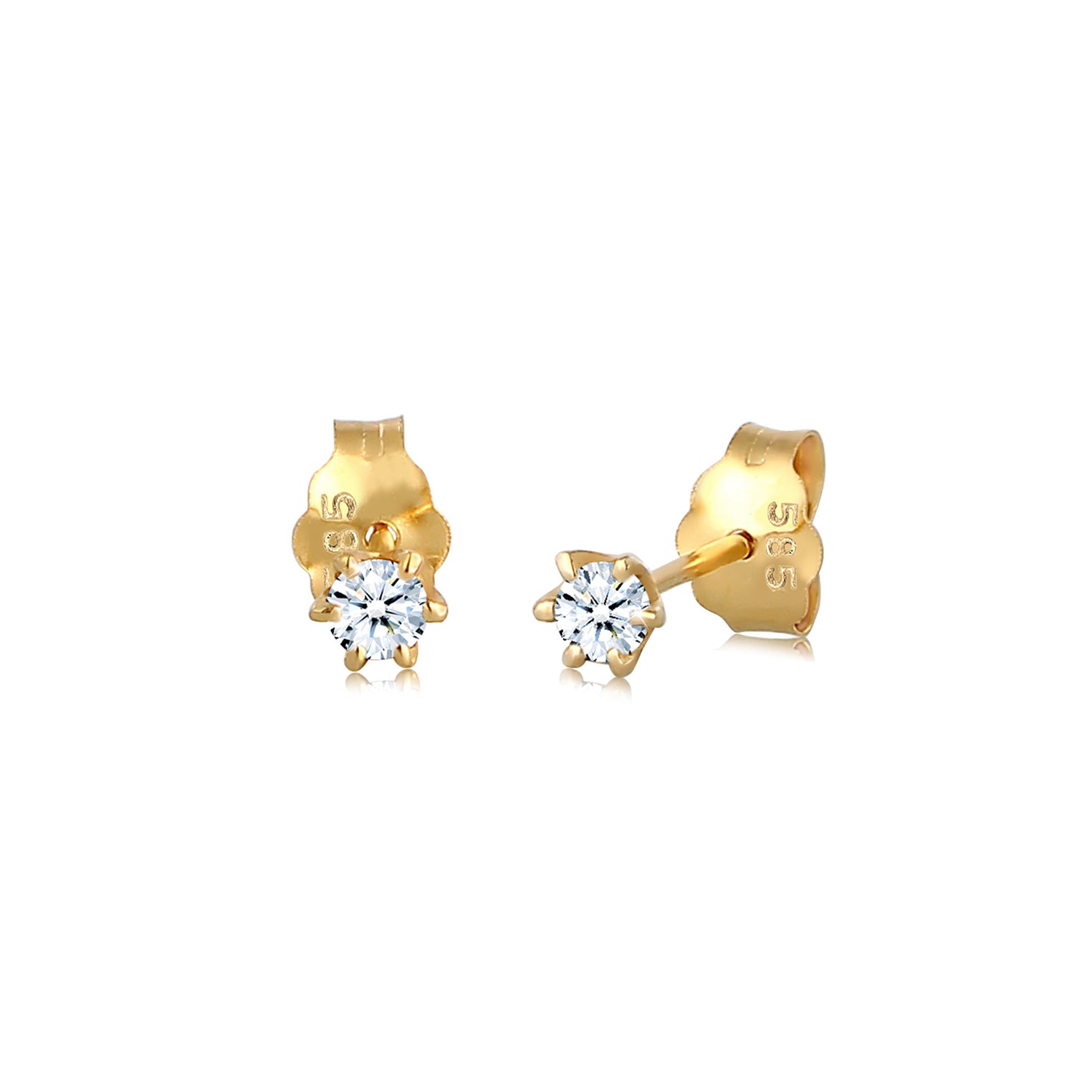 Gold - Elli DIAMONDS | Ohrstecker | Diamant ( Weiß, 0,12 ct ) | 585 Gelbgold