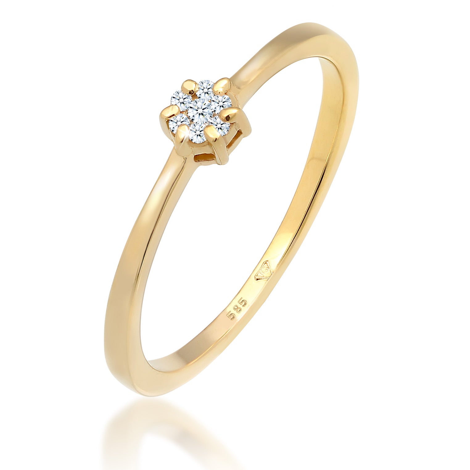 Gold - Elli DIAMONDS | Verlobungsring | Diamant ( Weiß, 0,045 ct ) | 585 Gelbgold