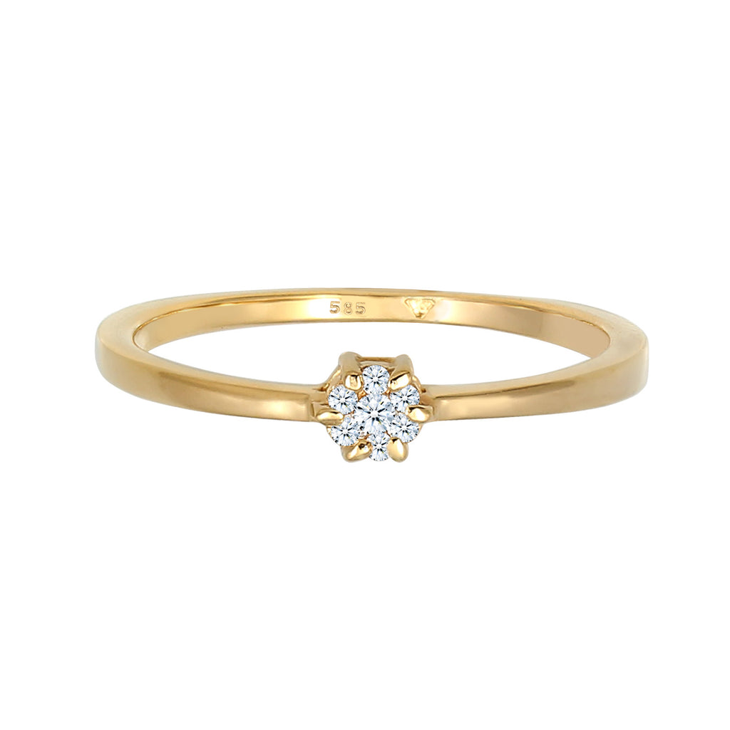Gold - Elli DIAMONDS | Verlobungsring | Diamant ( Weiß, 0,045 ct ) | 585 Gelbgold