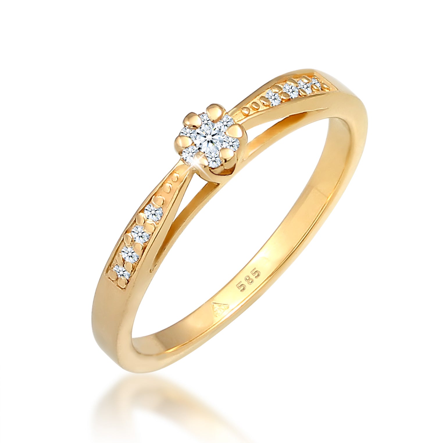 Gold - Elli DIAMONDS | Verlobungsring | Diamant ( Weiß, 0,085 ct ) | 585 Gelbgold