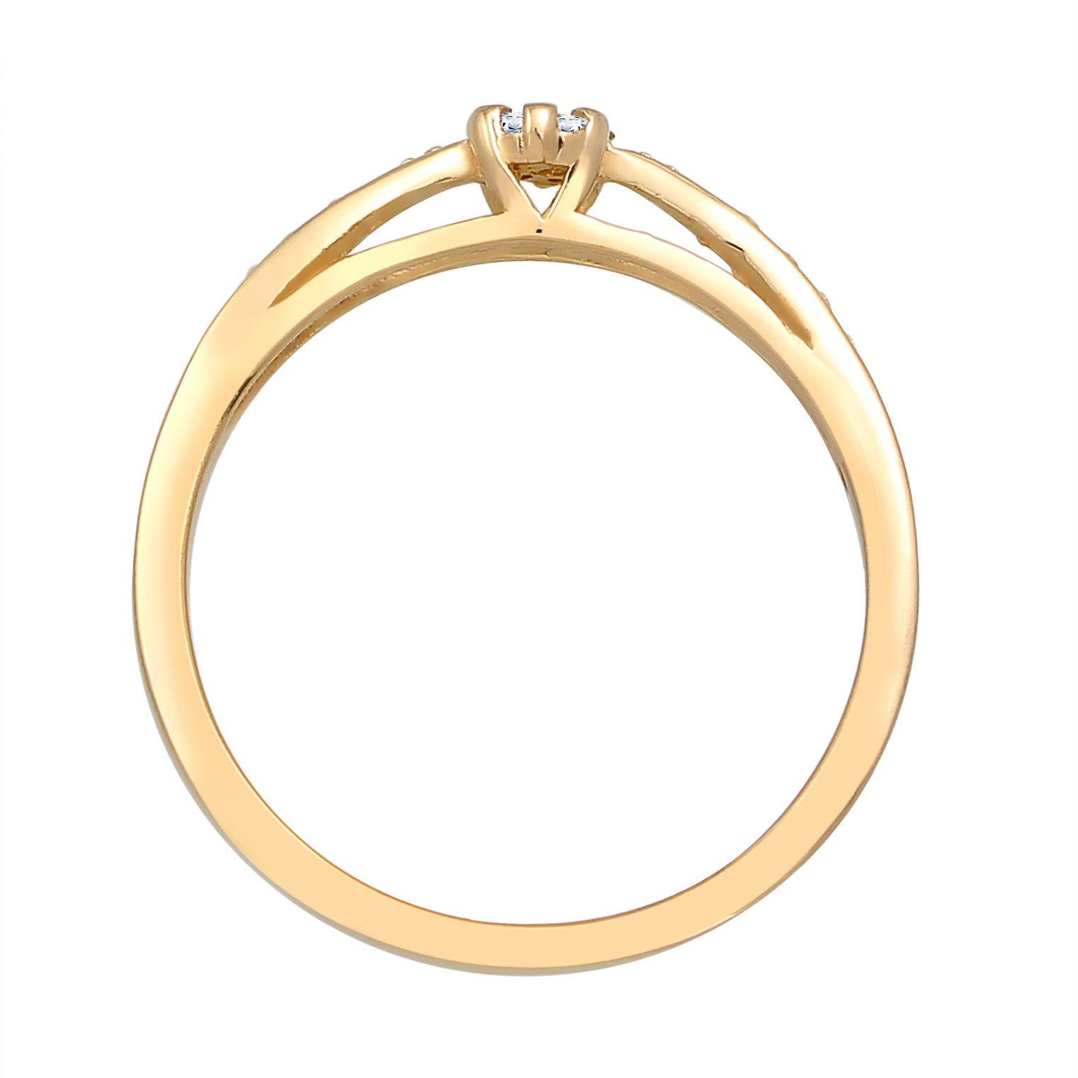 Gold - Elli DIAMONDS | Verlobungsring | Diamant ( Weiß, 0,085 ct ) | 585 Gelbgold