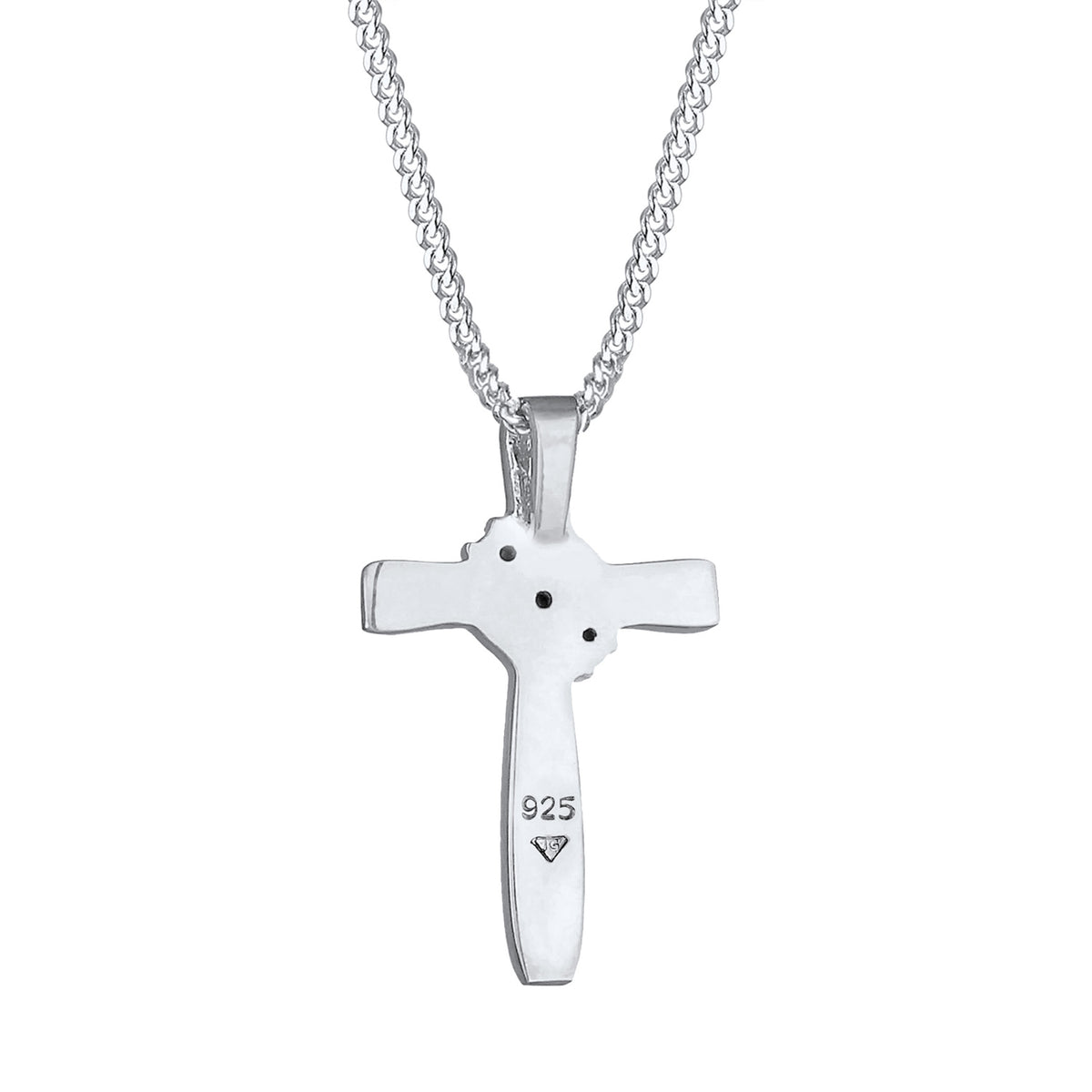 Silber - Elli | Halskette Kreuz | Mit Kristallen von Swarovski® (Weiß) | 925er Sterling Silber