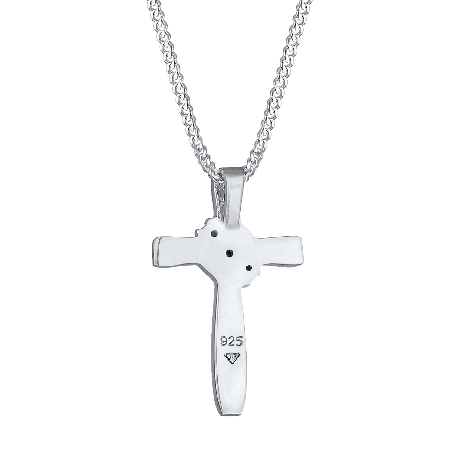 Silber - Elli | Halskette Kreuz | Mit Kristallen von Swarovski® (Weiß) | 925er Sterling Silber