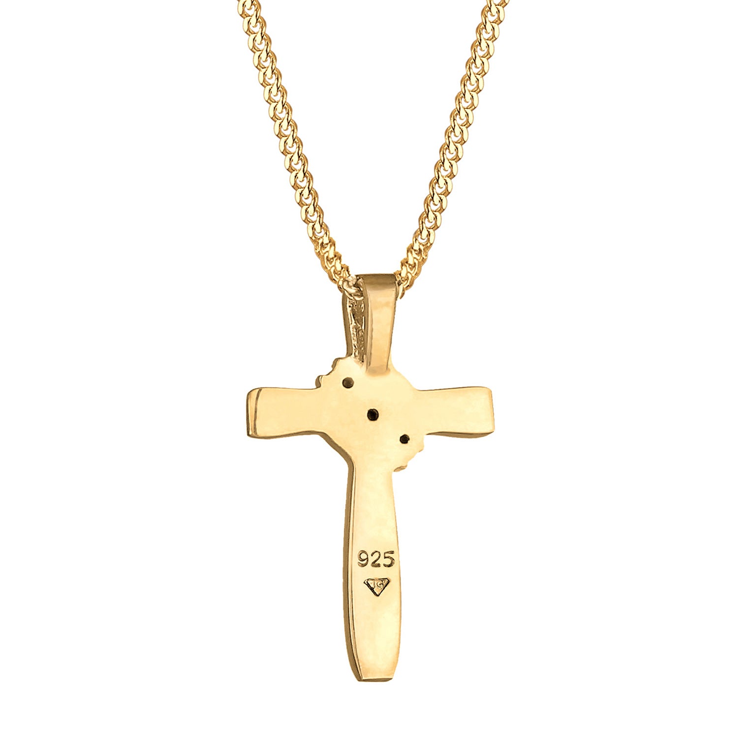 Gold - Elli | Halskette Kreuz | Mit Kristallen von Swarovski® (Weiß) | 925 Sterling Silber vergoldet