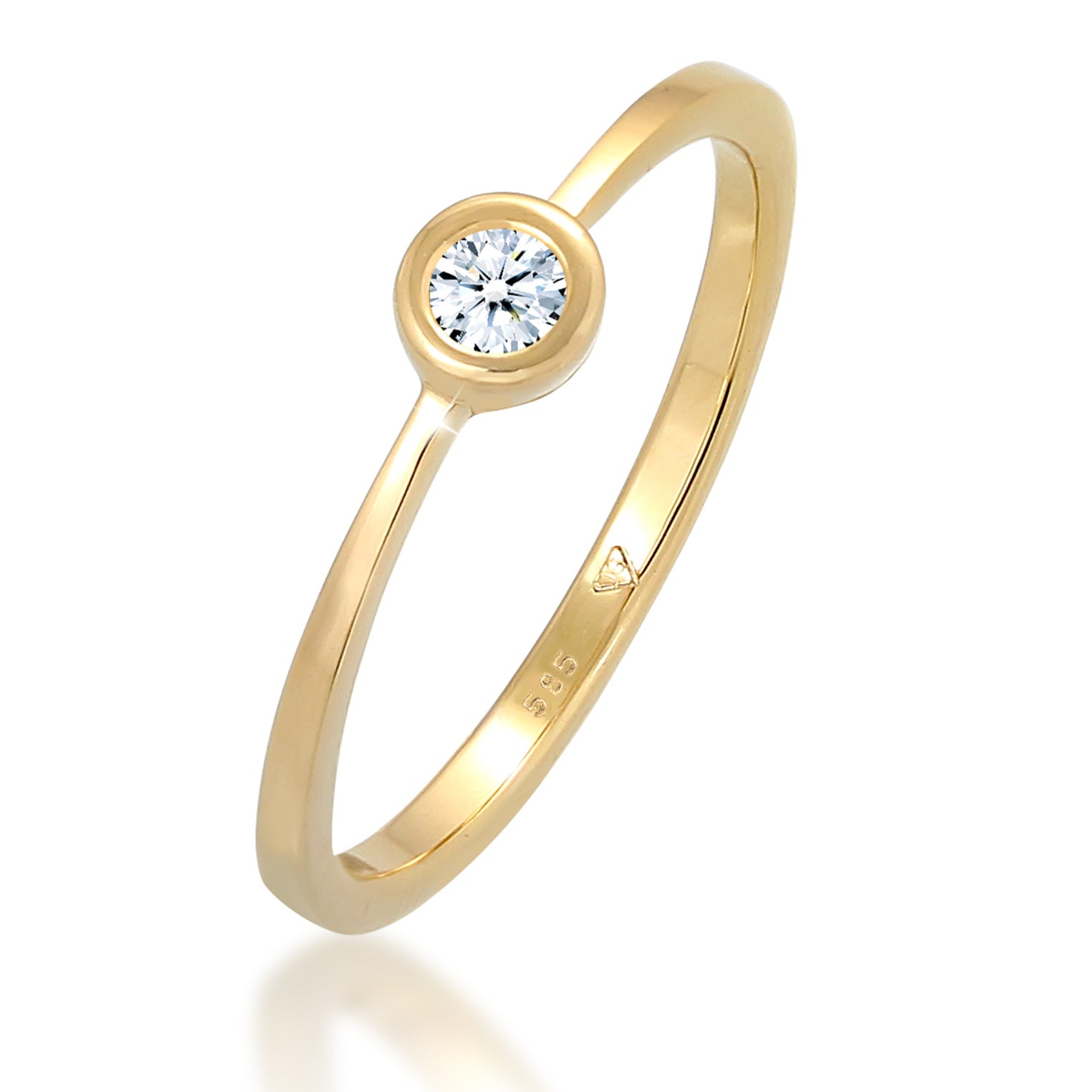 Weiß - Elli DIAMONDS | Verlobungsring | Diamant ( Weiß, 0,06 ct ) | 585 Gelbgold