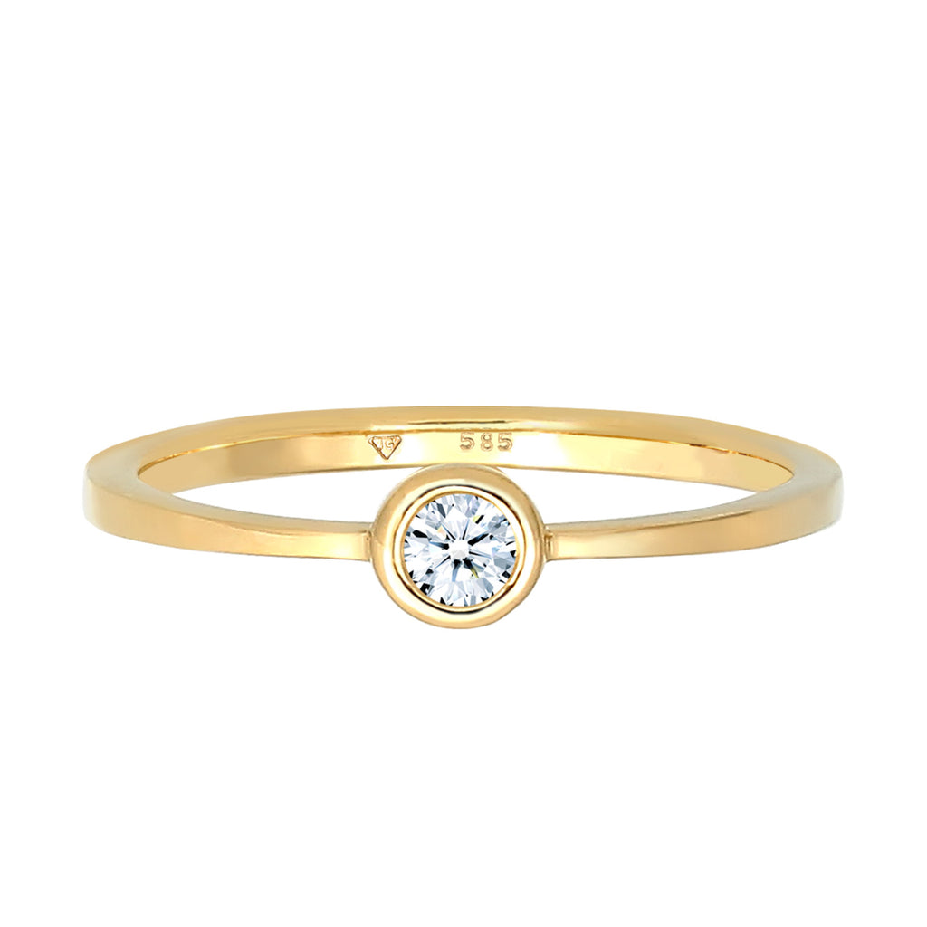 Weiß - Elli DIAMONDS | Verlobungsring | Diamant ( Weiß, 0,06 ct ) | 585 Gelbgold