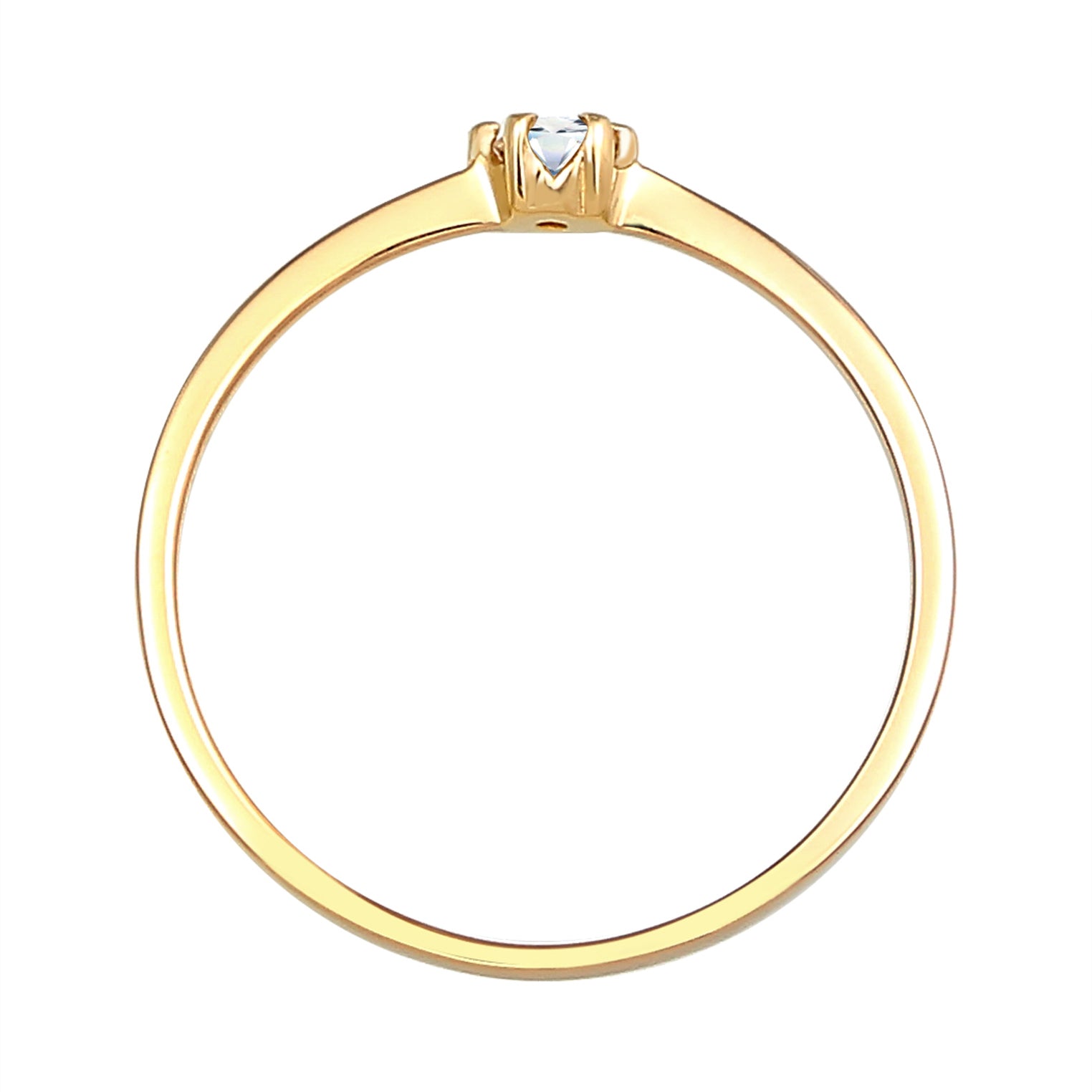 Weiß - Elli DIAMONDS | Solitär-Ring | Diamant ( Weiß, 0,11 ct ) | 585 Gelbgold