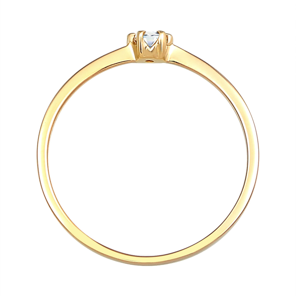 Weiß - Elli DIAMONDS | Solitär-Ring | Diamant ( Weiß, 0,11 ct ) | 585 Gelbgold