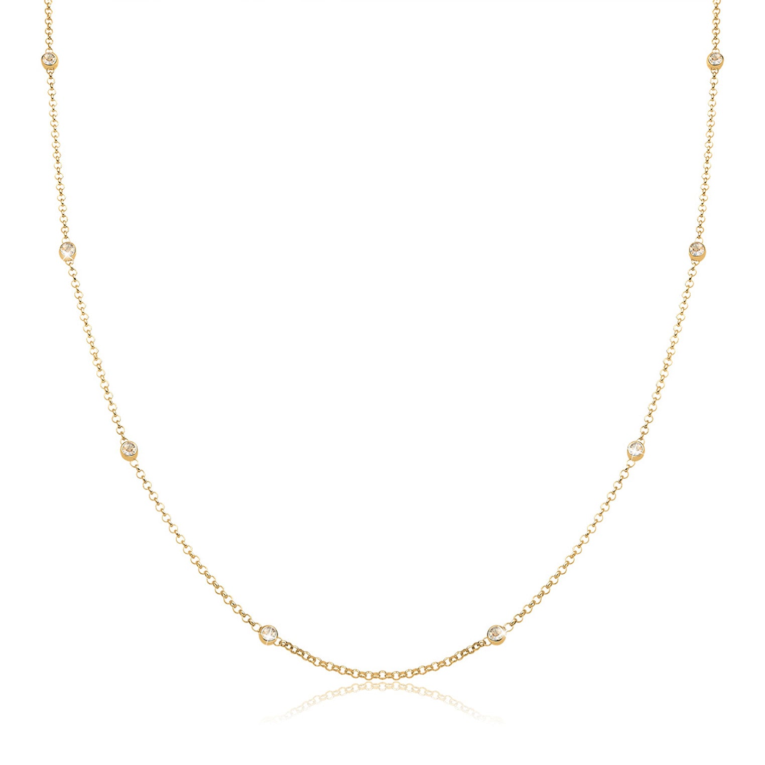 Gold - Elli | Halskette | Kristall ( Gold ) | 925 Sterling Silber vergoldet