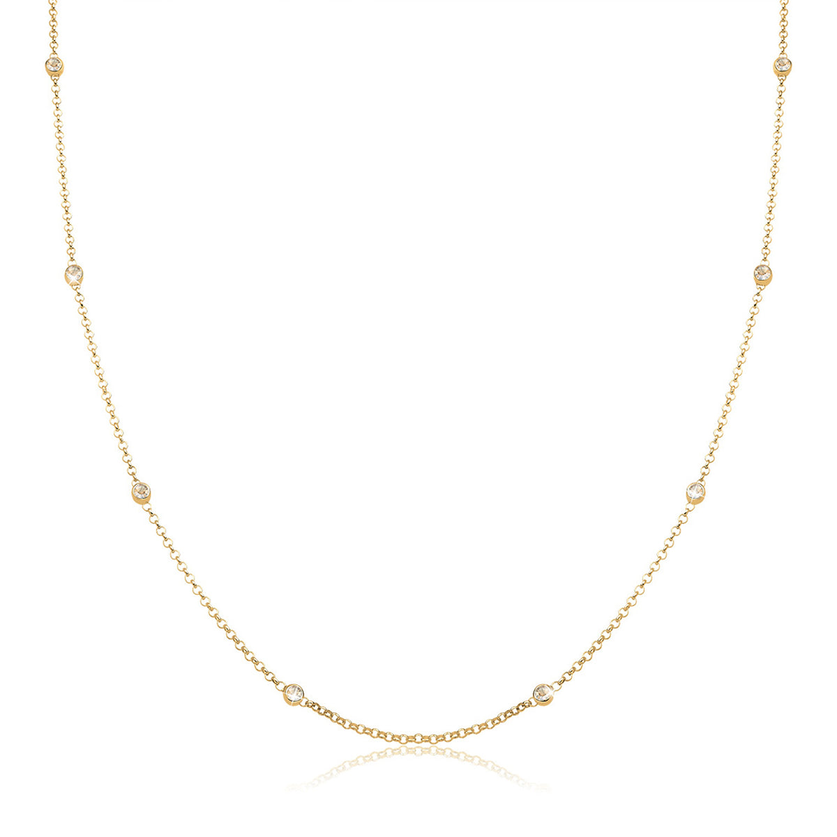 Gold - Elli | Halskette | Mit Kristallen von Swarovski® (Gold) | 925 Sterling Silber vergoldet