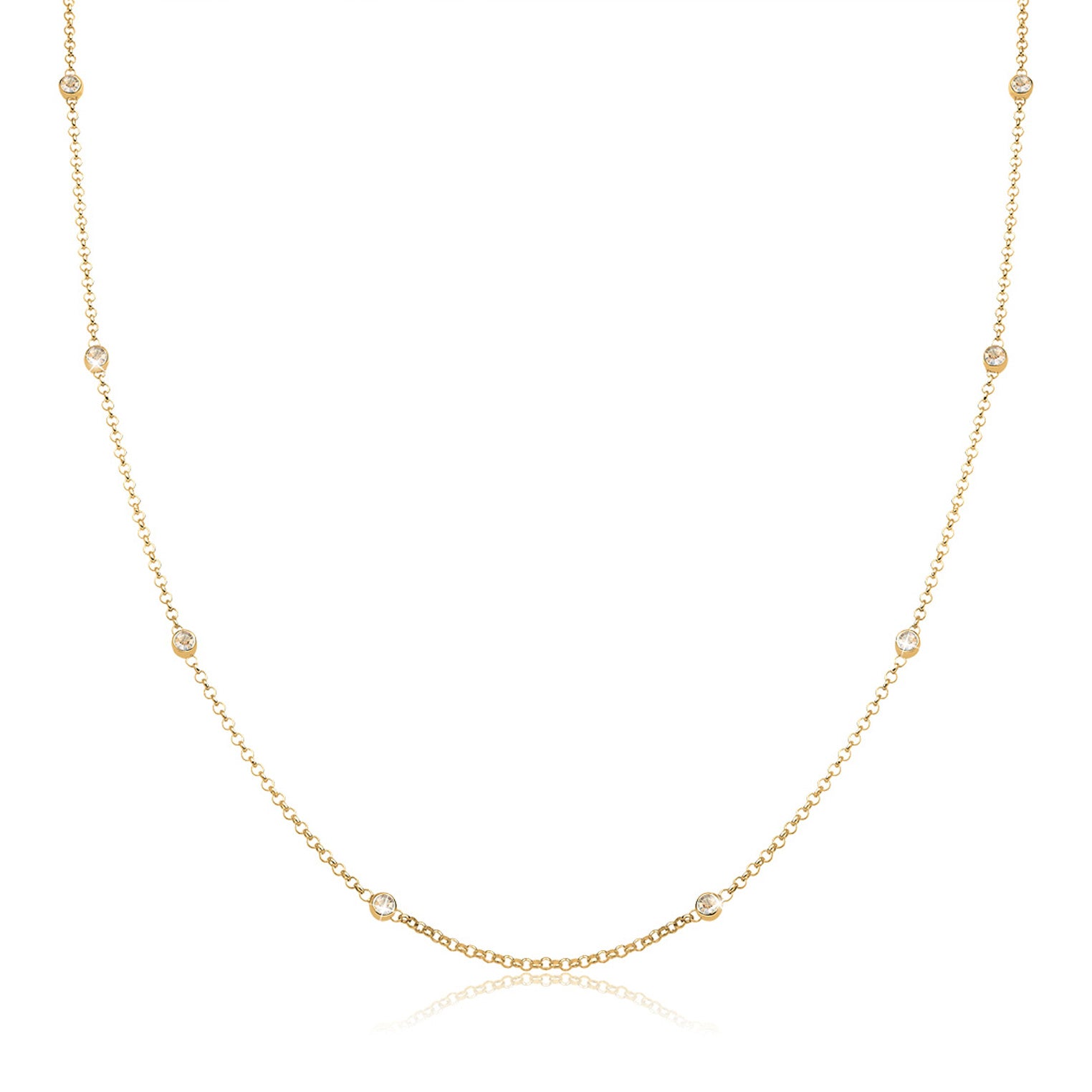 Gold - Elli | Halskette | Mit Kristallen von Swarovski® (Gold) | 925 Sterling Silber vergoldet