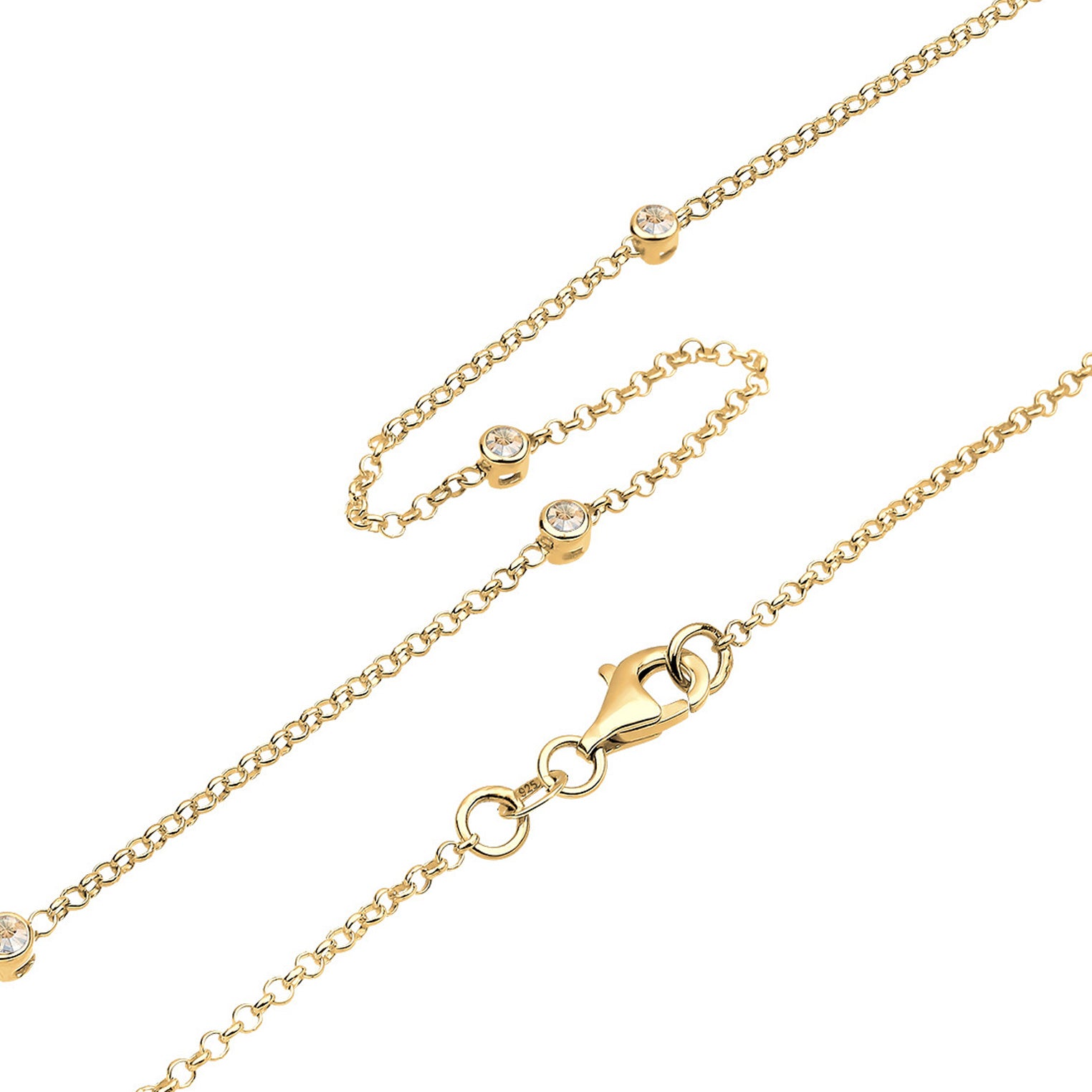 Gold - Elli | Halskette | Kristall (Gold) | 925 Sterling Silber vergoldet