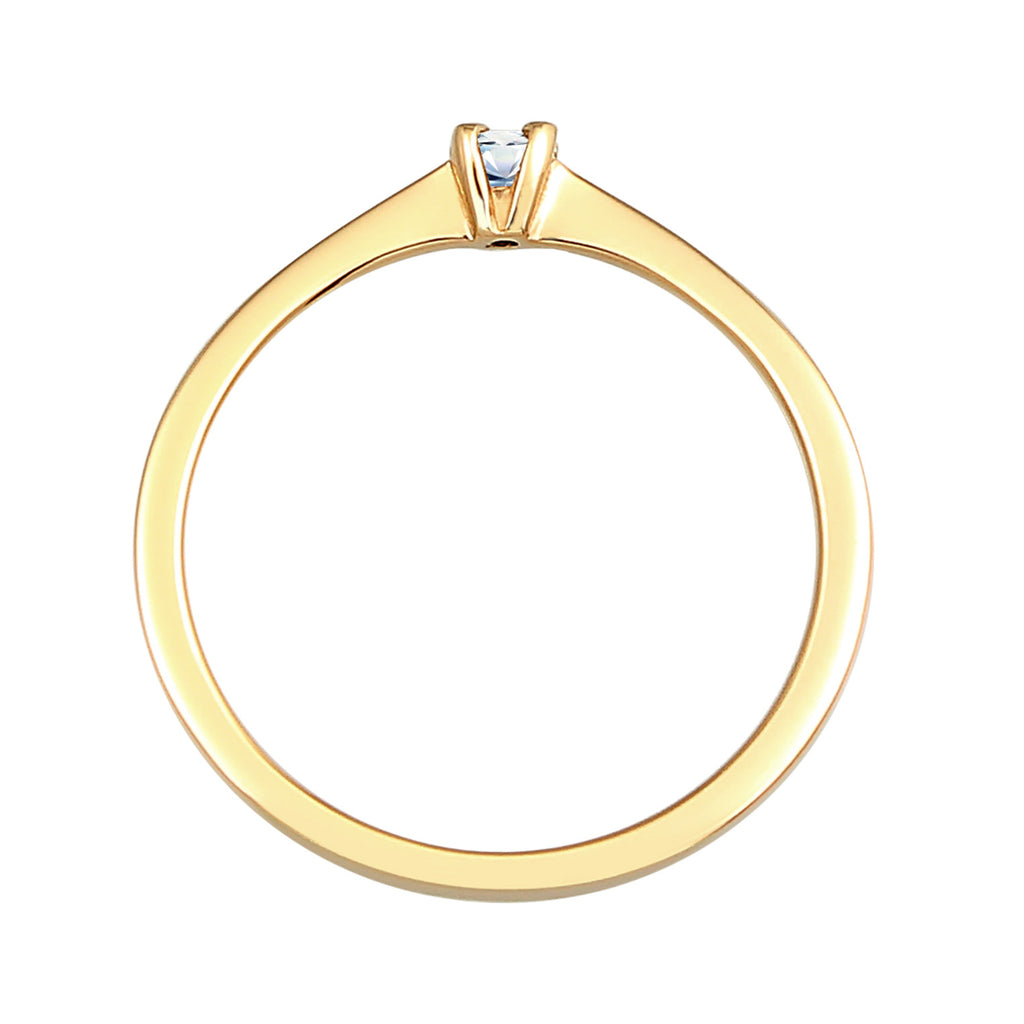 Weiß - Elli DIAMONDS | Solitär-Ring | Diamant ( Weiß, 0,11 ct ) | 585 Gelbgold