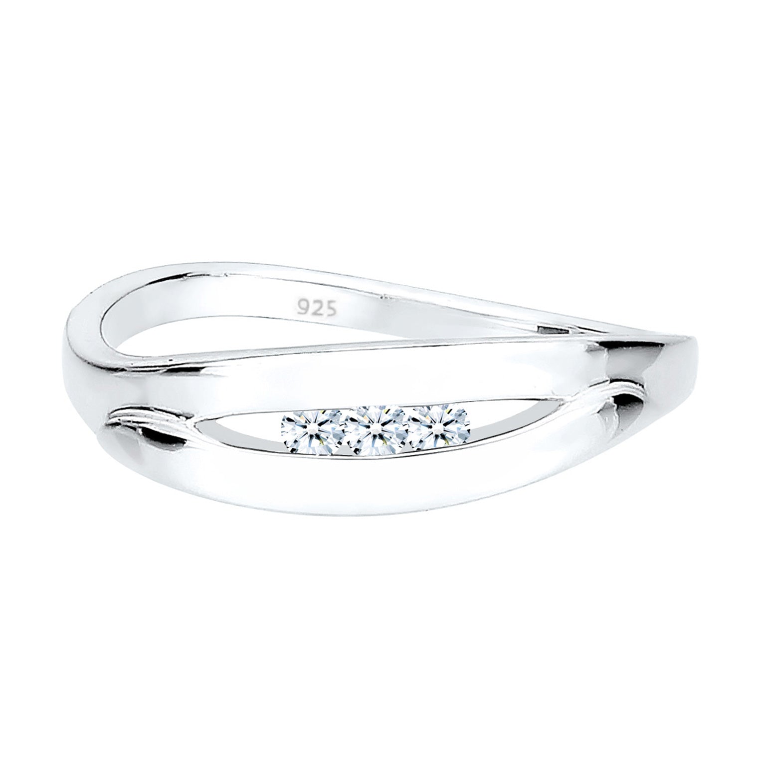 Weiß - Elli DIAMONDS | Verlobungsring | Diamant ( Weiß, 0,09 ct ) | 925er Sterling Silber