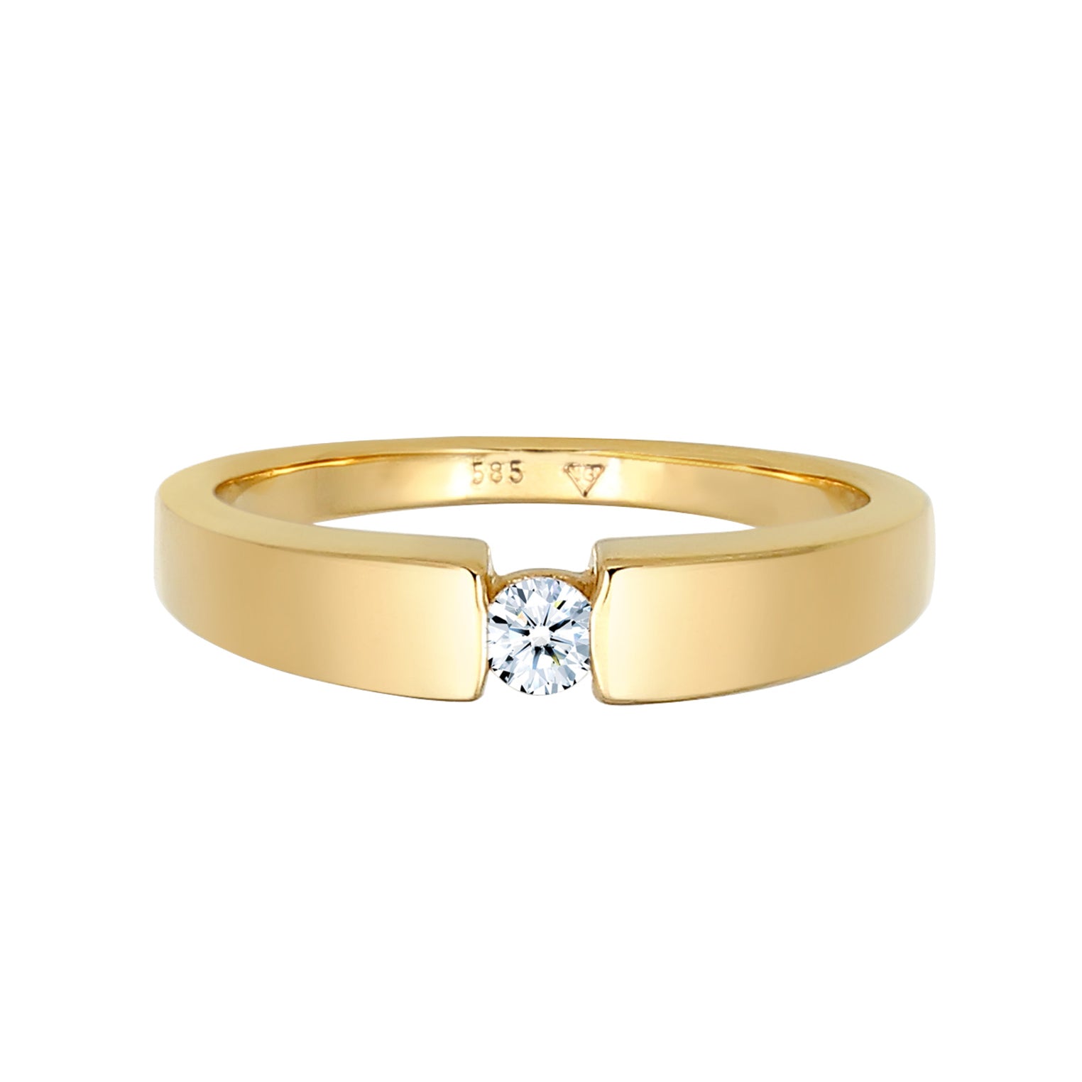 Gold - Elli DIAMONDS | Solitär-Ring | Diamant ( Weiß, 0,11 ct ) | 585 Gelbgold