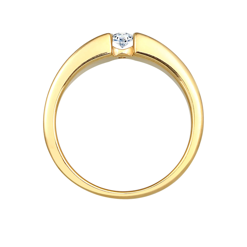 Gold - Elli DIAMONDS | Solitär-Ring | Diamant ( Weiß, 0,11 ct ) | 585 Gelbgold