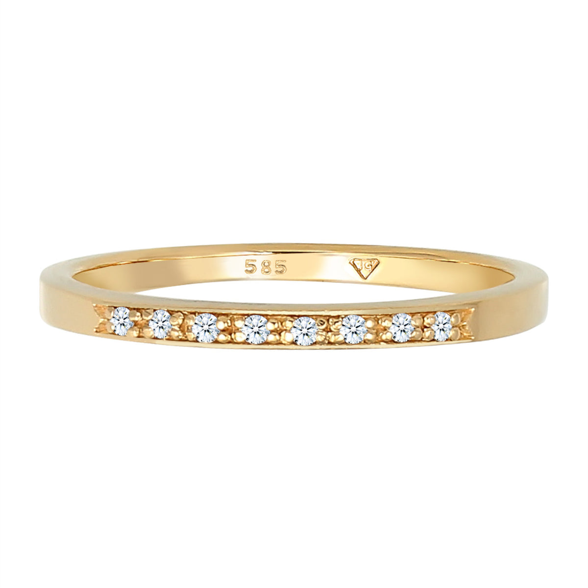 Weiß - Elli DIAMONDS | Bandring | Diamant ( Weiß, 0,04 ct ) | 585 Gelbgold