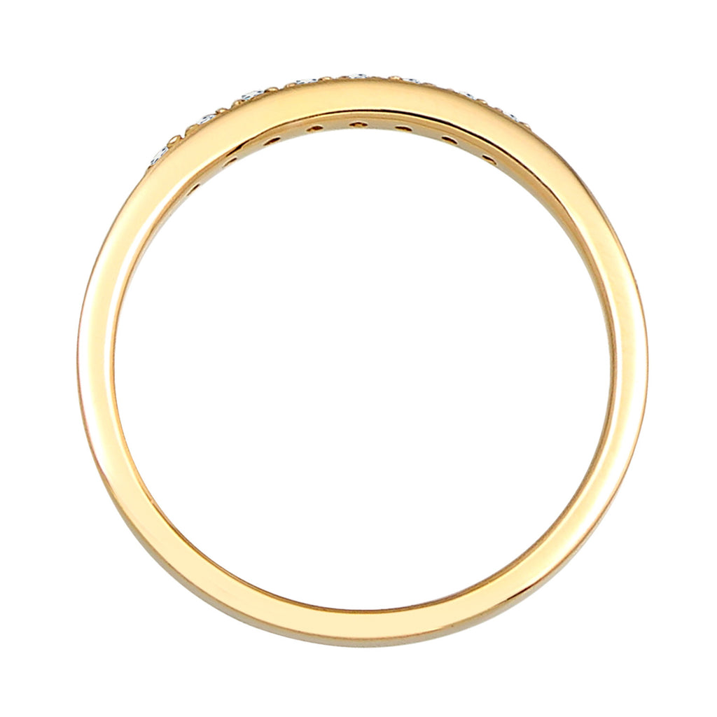 Weiß - Elli DIAMONDS | Bandring | Diamant ( Weiß, 0,04 ct ) | 585 Gelbgold