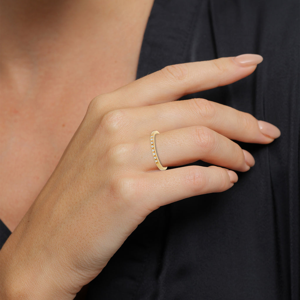 Weiß - Elli DIAMONDS | Bandring | Diamant ( Weiß, 0,04 ct ) | 585 Gelbgold