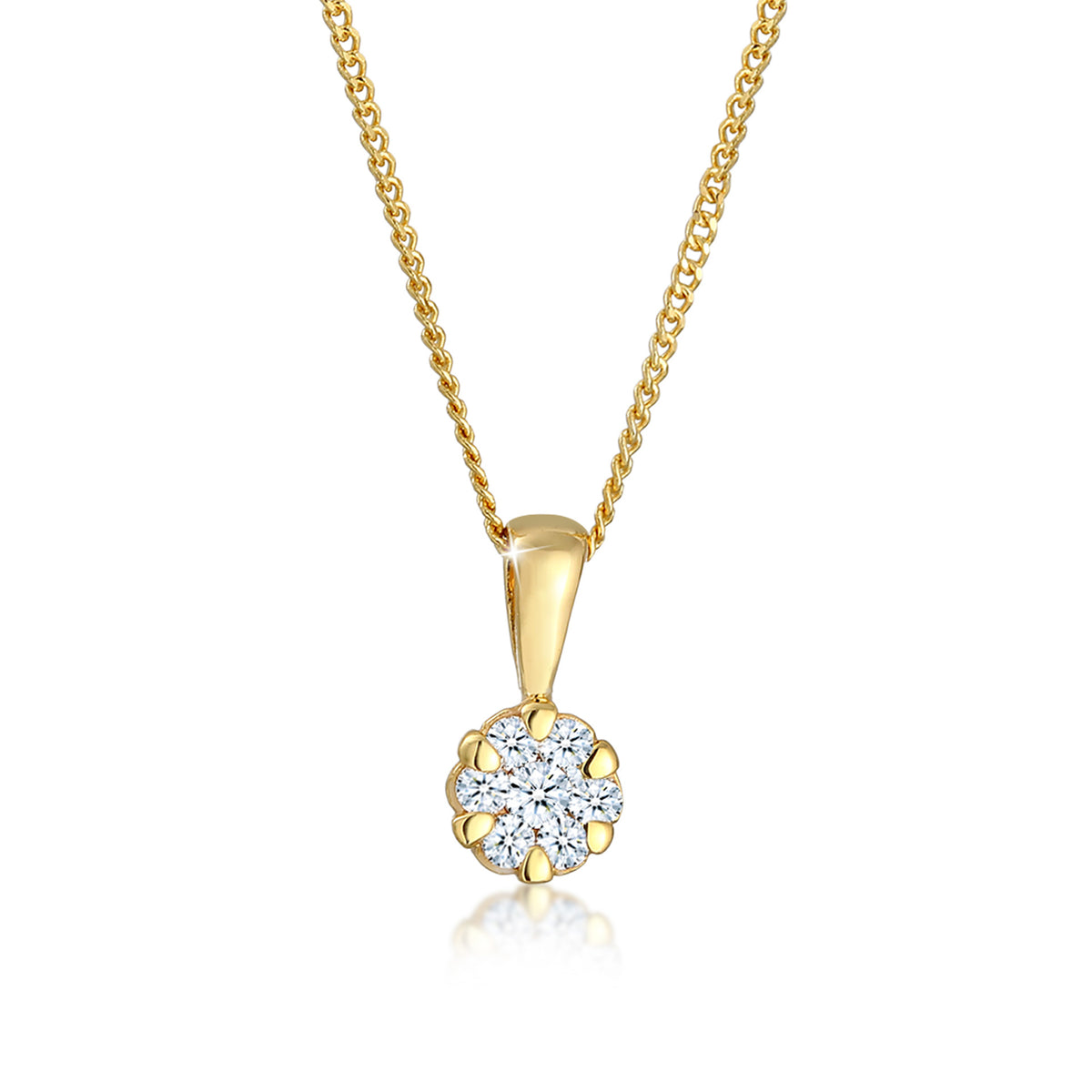 Gold - Elli DIAMONDS | Halskette | Diamant (Weiß, 0,12 ct) | 585 Gelbgold