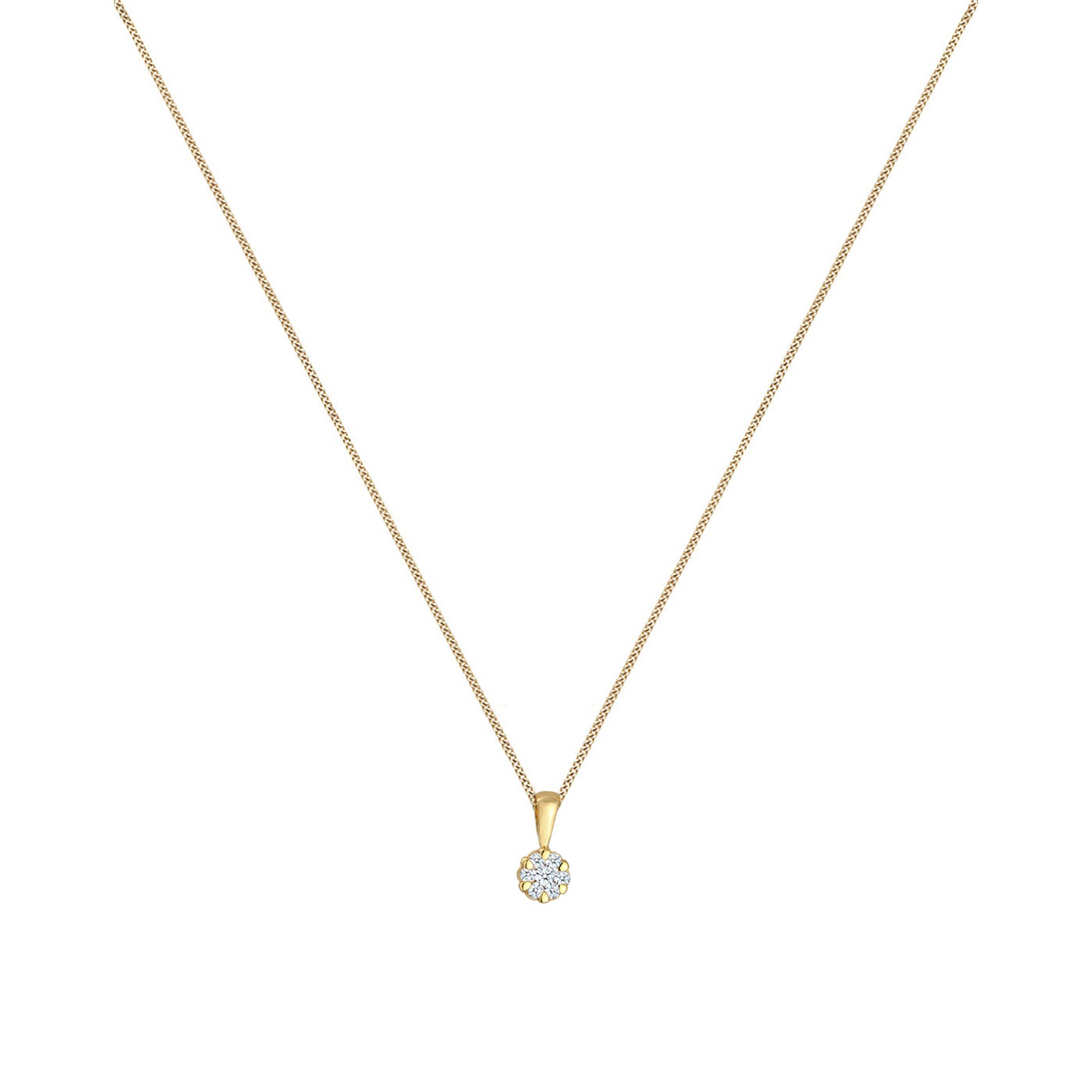 Gold - Elli DIAMONDS | Halskette | Diamant ( Weiß, 0,12 ct ) | 585 Gelbgold