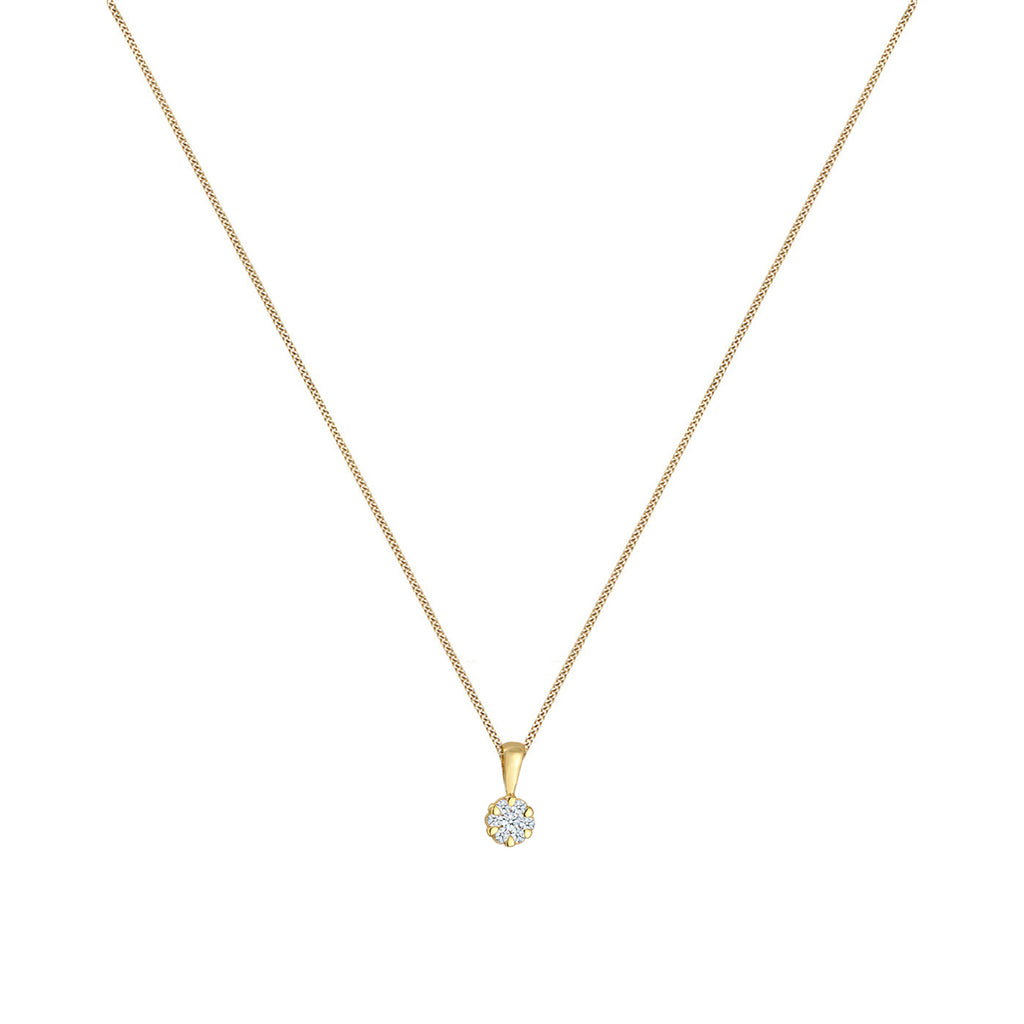 Gold - Elli DIAMONDS | Halskette | Diamant (Weiß, 0,12 ct) | 585 Gelbgold