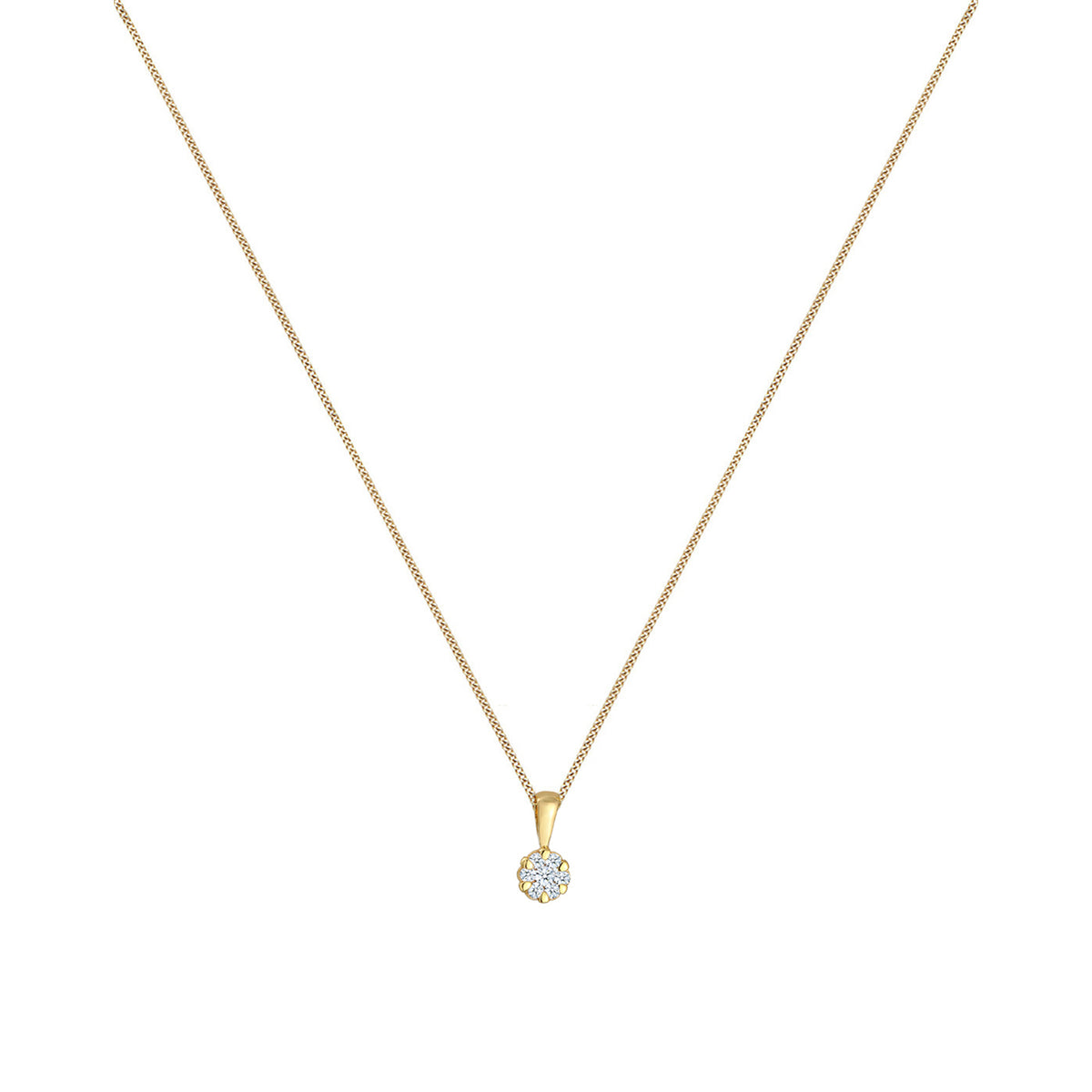 Gold - Elli DIAMONDS | Halskette | Diamant (Weiß, 0,12 ct) | 585 Gelbgold