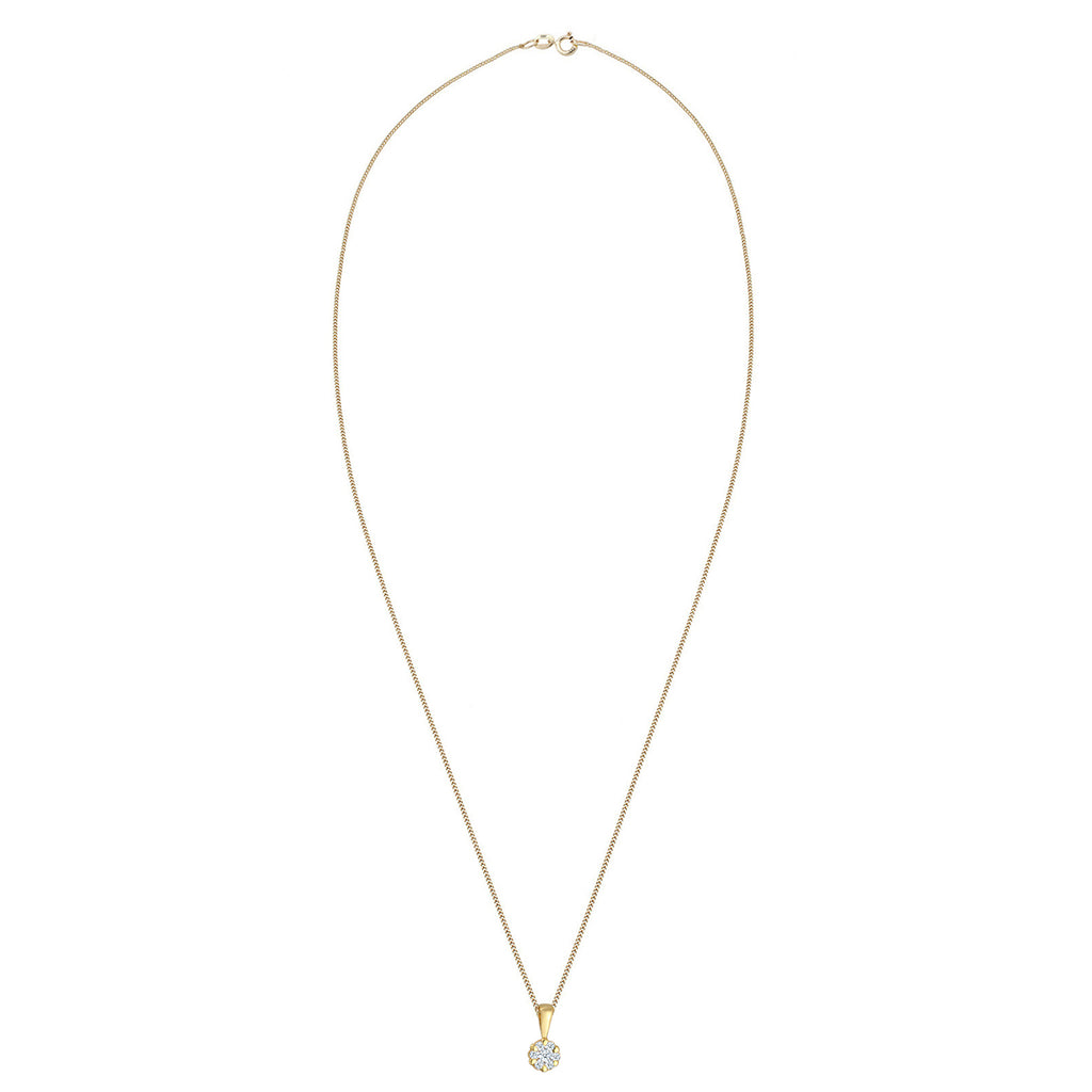 Gold - Elli DIAMONDS | Halskette | Diamant (Weiß, 0,12 ct) | 585 Gelbgold