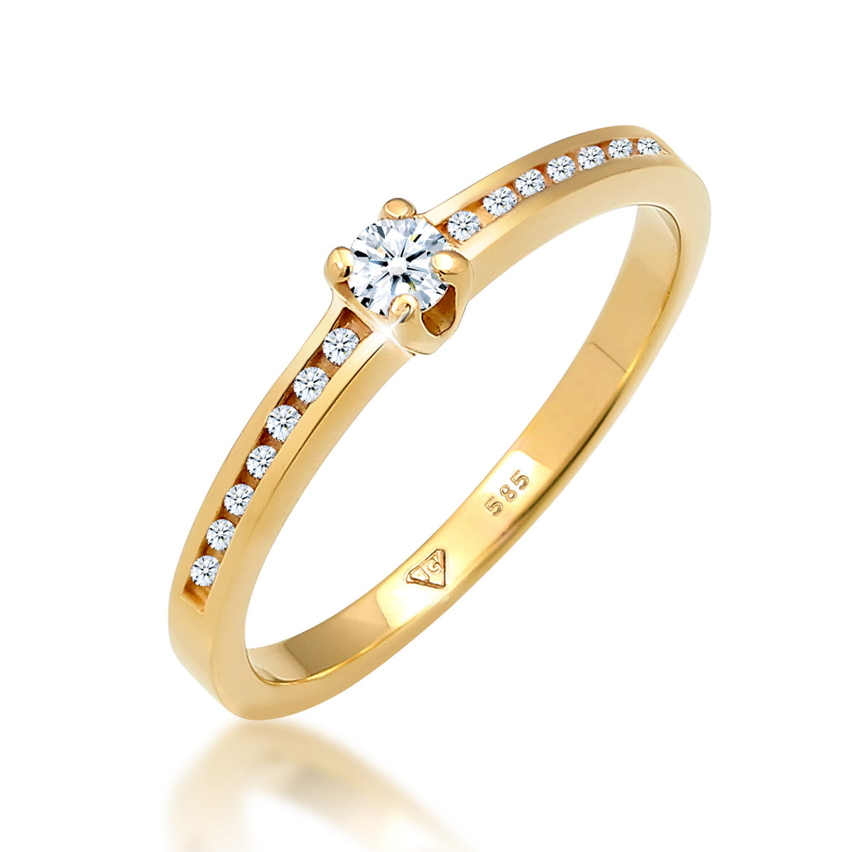 Gold - Elli DIAMONDS | Verlobungsring | Diamant ( Weiß, 0,18 ct ) | 585 Gelbgold
