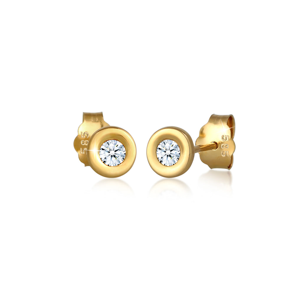 Weiß - Elli DIAMONDS | Ohrstecker | Diamant ( Weiß, 0,12 ct ) | 585 Gelbgold