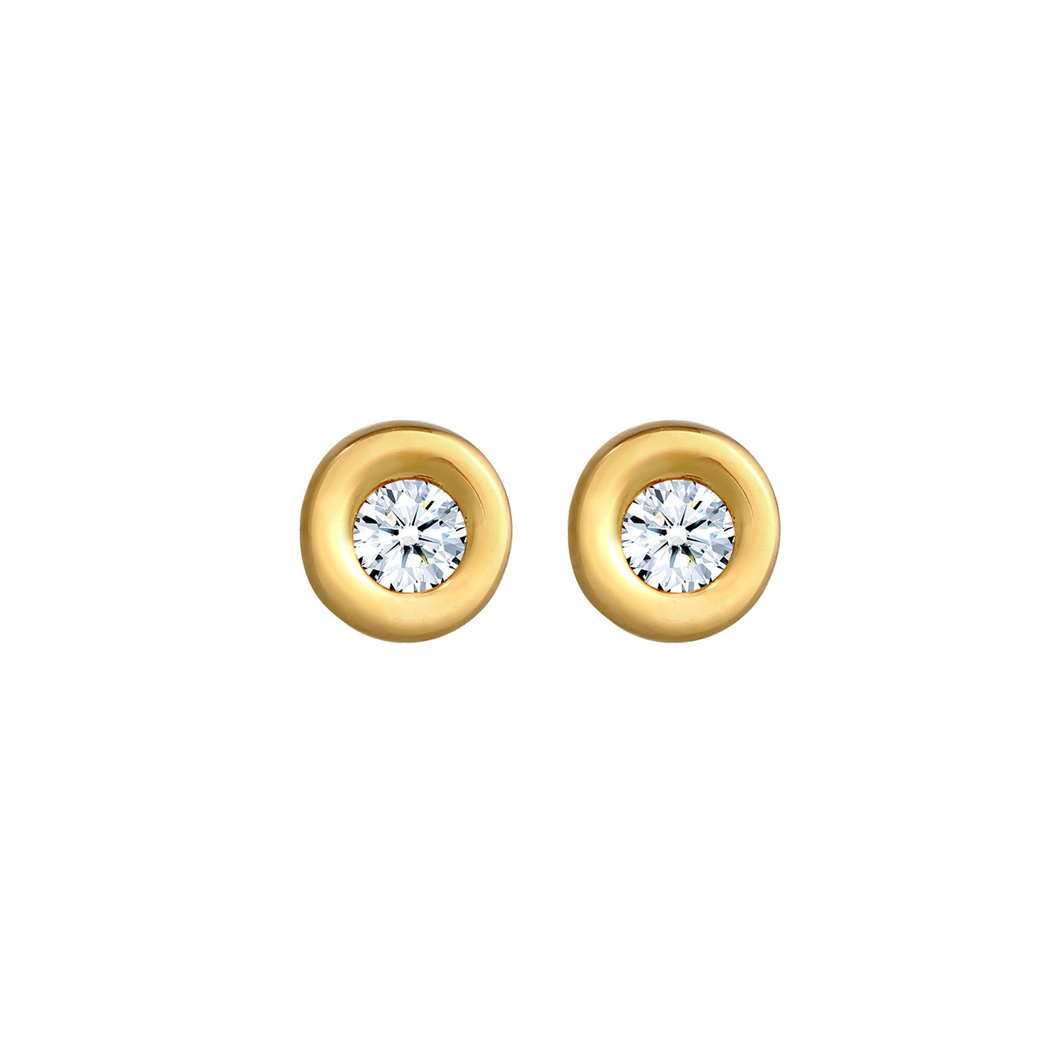 Weiß - Elli DIAMONDS | Ohrstecker | Diamant ( Weiß, 0,12 ct ) | 585 Gelbgold