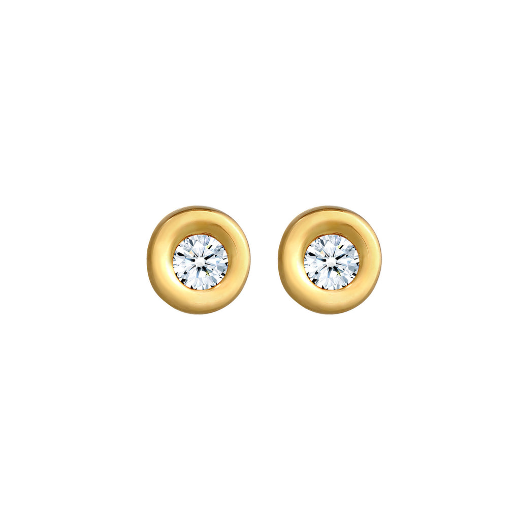 Weiß - Elli DIAMONDS | Ohrstecker | Diamant ( Weiß, 0,12 ct ) | 585 Gelbgold