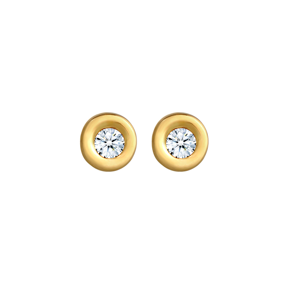 Weiß - Elli DIAMONDS | Ohrstecker | Diamant ( Weiß, 0,12 ct ) | 585 Gelbgold